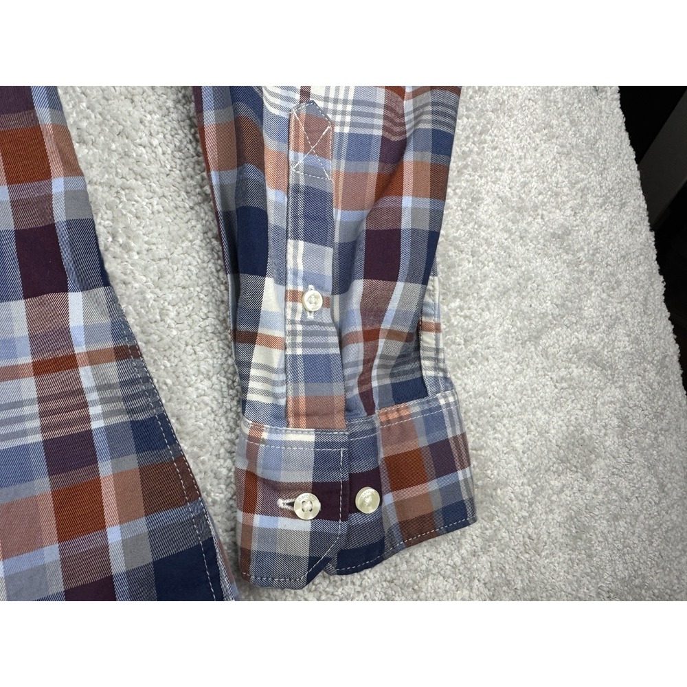 Barbour Plaid Button Down Shirt Blue Red White ~ Long Sleeve Mens XL ~ Pocket - Picture 16 of 16